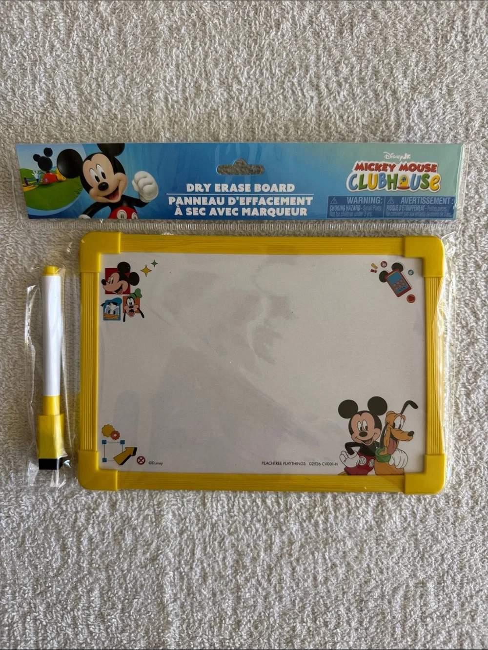 Disney Mickey Mouse Yellow Dry Erase Board with Marker
